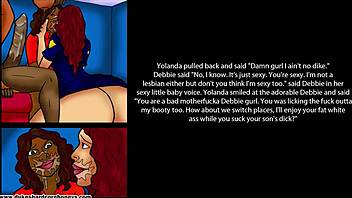 A young man of 18 years old has sex with his stepmother and his friends with big butts in a comic