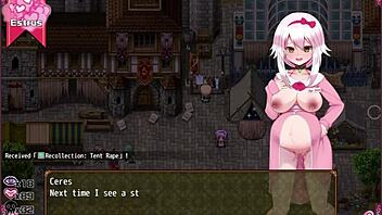 pregnant witch says, 'cum inside me, everyone!' bad ending.