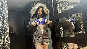milfycalla says, 'look at all this cum on my jacket'