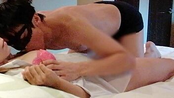 big-breasted asian beauty in red lingerie fingered and licked till massive climax 😍