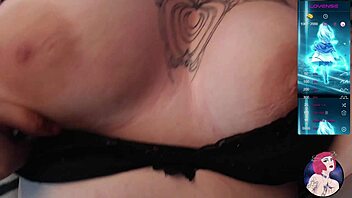 girl with hard nipples moaning and showing curvy body