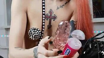 nastya fox experiments with a new toy and some licking