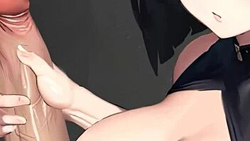 Hinata delivers hot handjob in pov anime scene