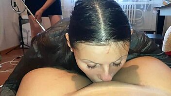 Gay guy gets a messy cunilingus surprise from his girlfriend