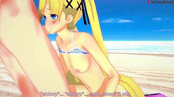 Marie Rose in bikini sex on beach fantasy