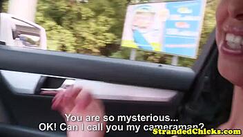 Euro Hitchhiker’s Big Tits Covered in Cum!