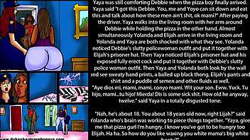 A young man of 18 years old has sex with his stepmother and his friends with big butts in a comic