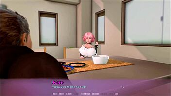 Summer hentai game with MILF stepmom and big tits