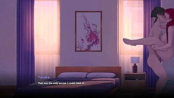 Missionary and doggy style sex in a hentai game