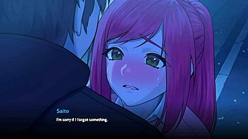 Missionary and doggy style sex in a hentai game
