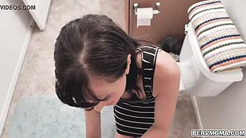 alana cruise grips stepson’s boner, jerking him off hard! 😳