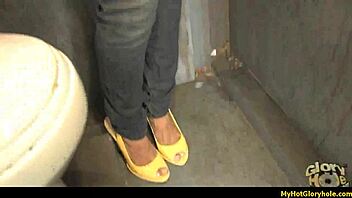 Gloryhole scene with an amazing hot interracial blowjob. Pure thrill!