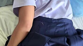 french tourist hooks up with 18-year-old thai student in uniform