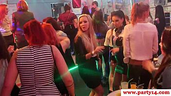oh my gosh! asian beauty tastes cum at wild european party!