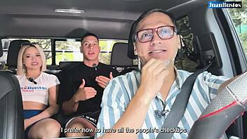 Colombian Gallan Maxx Betancur Pounds Petite Blonde Hard in Car - Juan Bustos Road