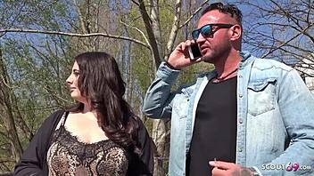 German Scout picks up curvy Elisa for raw street casting action in public.
