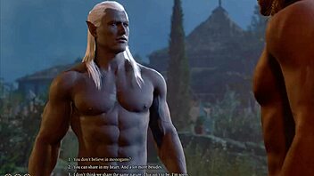 Baldurs Gate 3 Naked Playthrough Halsin Romance Gay Sex Scene No Mods