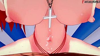 Parasoul in bikini gets fucked on the beach with ahegao expression in skullgirls full fantasy