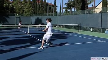 My tennis coach shocked by my tight pussy