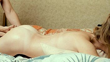 Blonde teen gets a wonderful massage then cums hard.