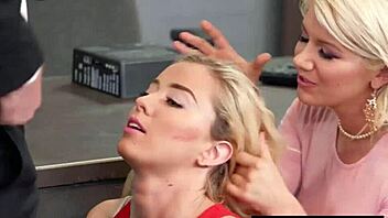 Young Haley Reed dominated by older couple in threesome