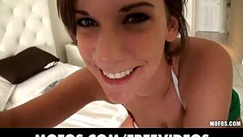 Close up and personal: shy brunette gets into some trouble with her man