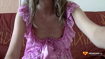 tanilla hot milf rubbing her hairy pussy with dildo on cam