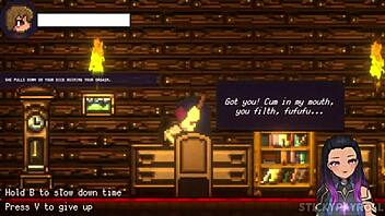 in drain mansion, the succubus dominates the hell out of me in this hentai sex game, part 3, it's so intense!