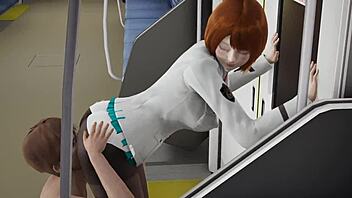 ochako from boku no hero gets fucked in the metro