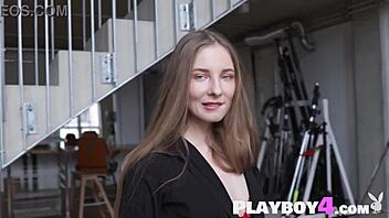 blonde miky muse stuns with gorgeous playboy posing