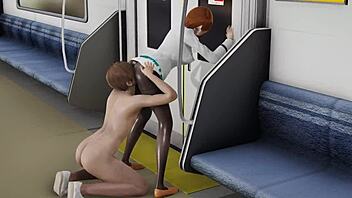 ochako from boku no hero gets fucked in the metro