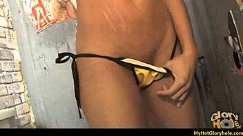 Gloryhole scene with an amazing hot interracial blowjob. Pure thrill!