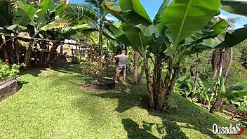 Amateur video with small tits Peruvian Amaya Takayo outdoors