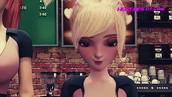 3D animated sex with crushed tits and pussy