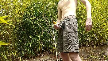 I watch big dick cum outdoors in public