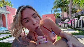 blonde tatted step sis needs my help on holiday vacation