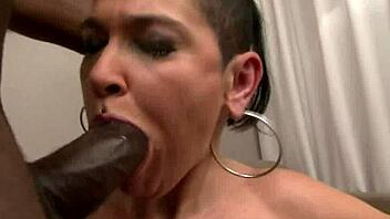 Granny stretches with a toy to take that big black cock in her ass