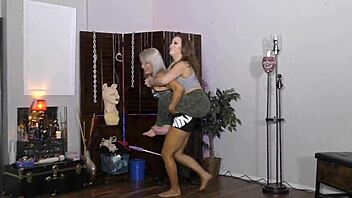 carmen valentina and adara jordin lift each other in narrative