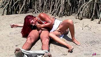 Redhead Curly Hair Latina Teen 18+ Marcia Gets Rough Outdoor Sex at the Beach.
