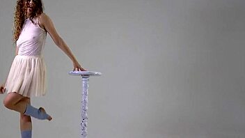 Flexible Teen 18+ Urusula Fe Stretching Nude at Gym Workout