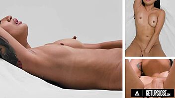 a close-up look at avery black's solo orgasm with toys and fingering