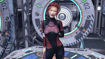 Asian MILF scientist in 3D space porn adventure