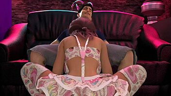 stepsister jerks monster cock in game