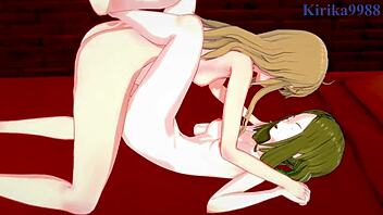 phara suyuf and leiur darhim have intense futanari sex with kaede kagayama in this hentai