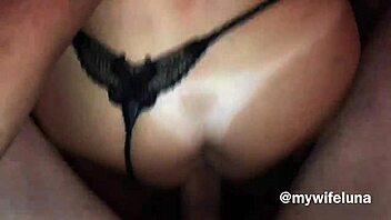 my milf girlfriend loves assfucking on the table with creampie