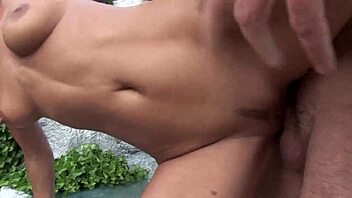 two milfs linda murray and emmeline enjoy a steamy threesome with hunk on a rock