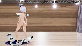 Amane Kanata Hentai Hololive Undress Sex Dance MMD 3D Dark Green Star