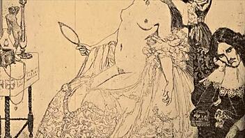 Vintage erotic cartoon illustration