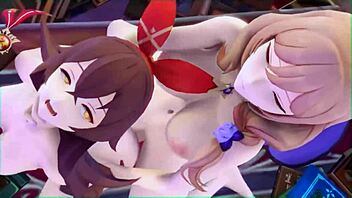 Beautiful shemale Lisa and Amber have hot lesbian sex in Genshin Impact