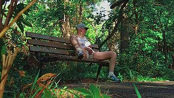 She reaches orgasm in the forest.